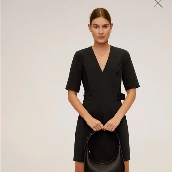 mango short belted dress MANGO - Contrasting belt dress burgundy